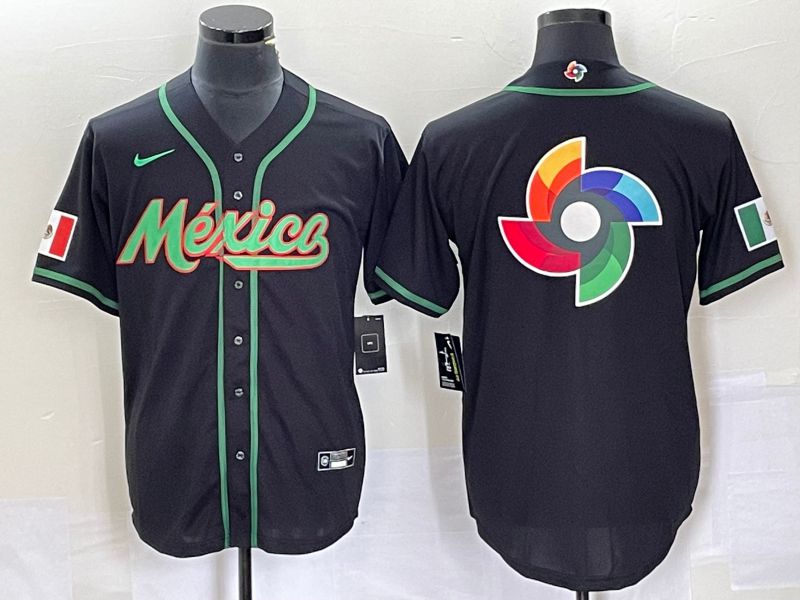 Men 2023 World Cub Mexico Blank Black Nike MLB Jersey12->more jerseys->MLB Jersey
